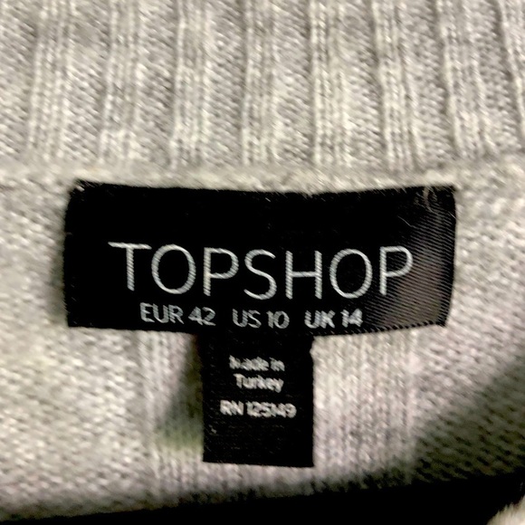 TOPSHOP GRAY SWEATER WITH BUTTON SIDES size 10 - Picture 3 of 4